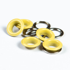 Люверс цветная эмаль желтый 11мм цветной металл