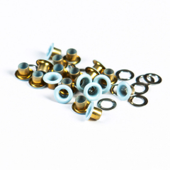 Люверс цветная эмаль голубой 3мм цветной металл