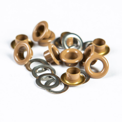 Люверс цветная эмаль бежевый 5мм цветной металл